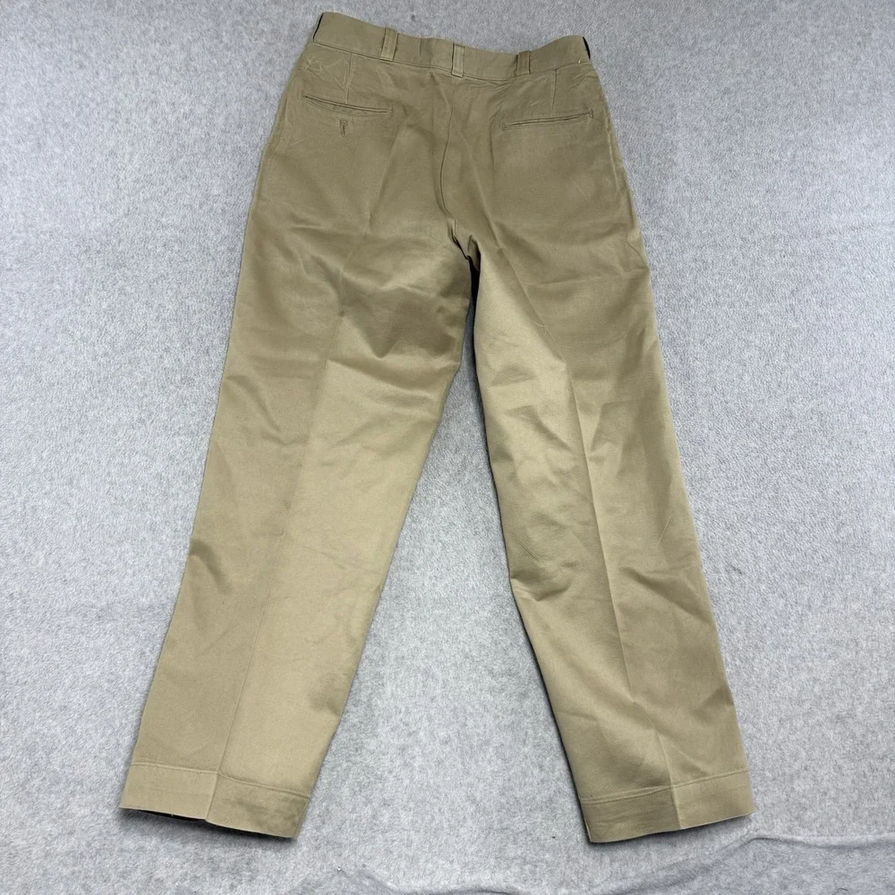 Vintage 60s US Military Officer Chino Pants Trousers Vietnam 32x30 Khaki Shade 1 - Picture 7 of 12